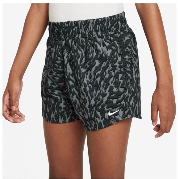 New girls one woven high rise printed shorts Color smoke grey
size youth XS - Picture 1 of 8